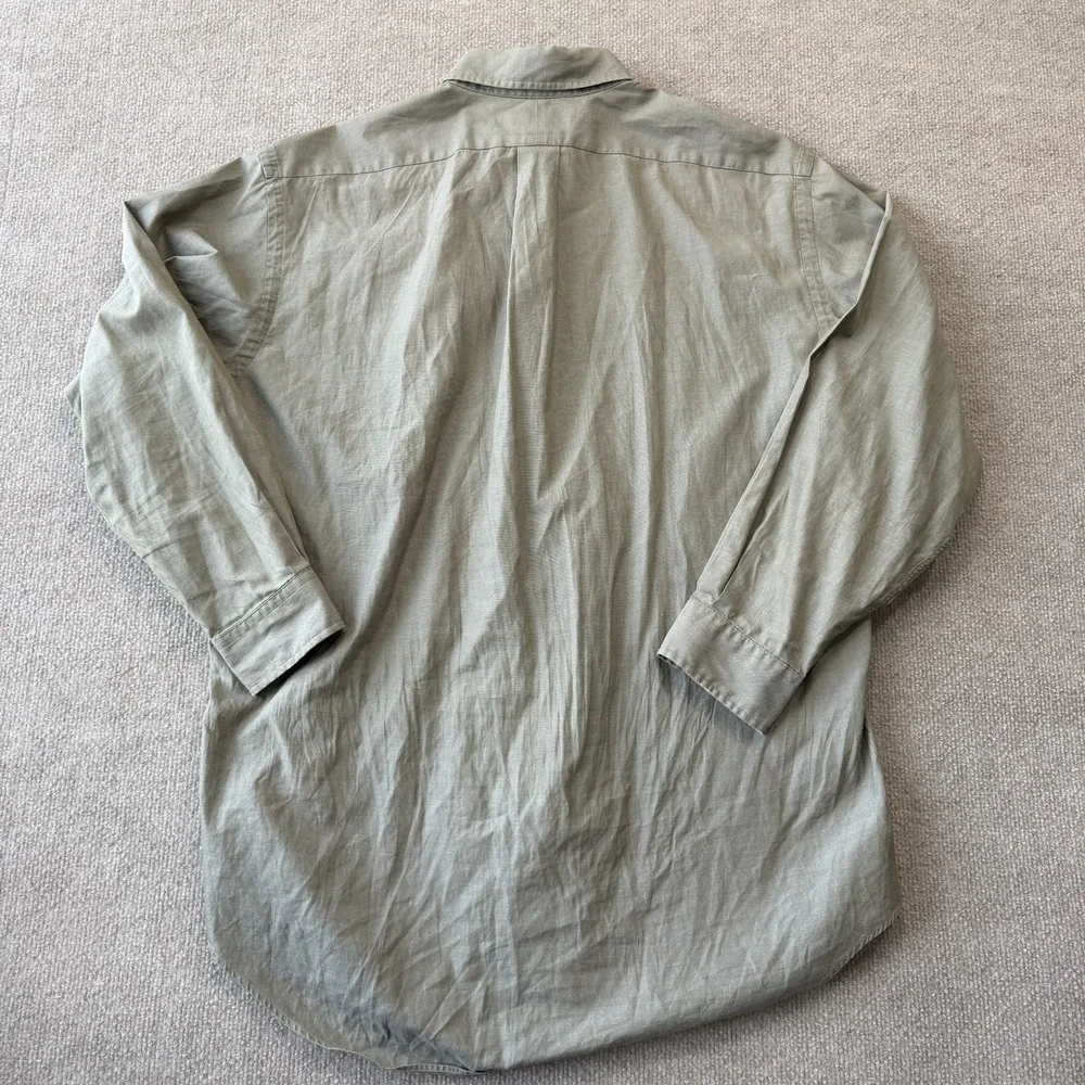 Polo Ralph Lauren Yarmouth Cotton Oxford Long Sleeve Shirt 16 32/33 Green - Picture 10 of 10